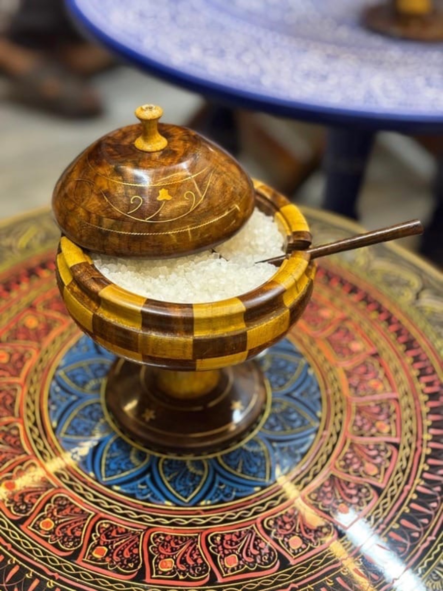 Wooden Sugar pot artistica